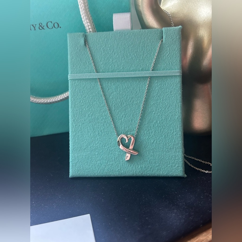 💯 🩵 Tiffany & Co. Paloma Picasso Loving Heart Necklace - Picture 3 of 6